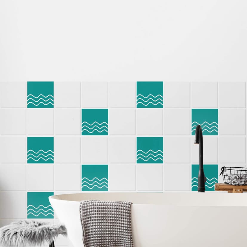 Adesivo murale - Decorazione per piastrelle - onde