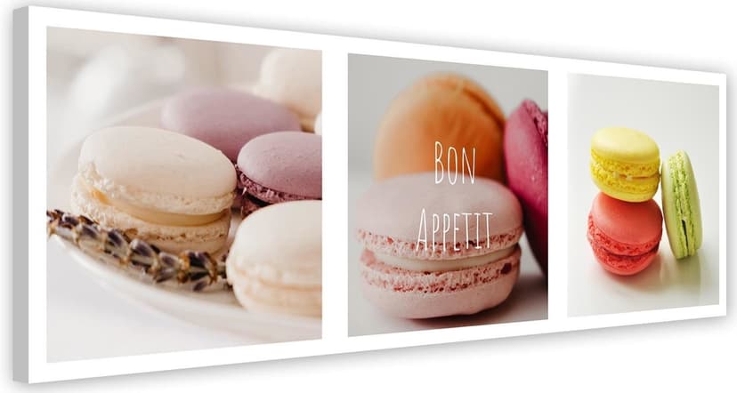 Stampe su tela, Macarons colorati - set