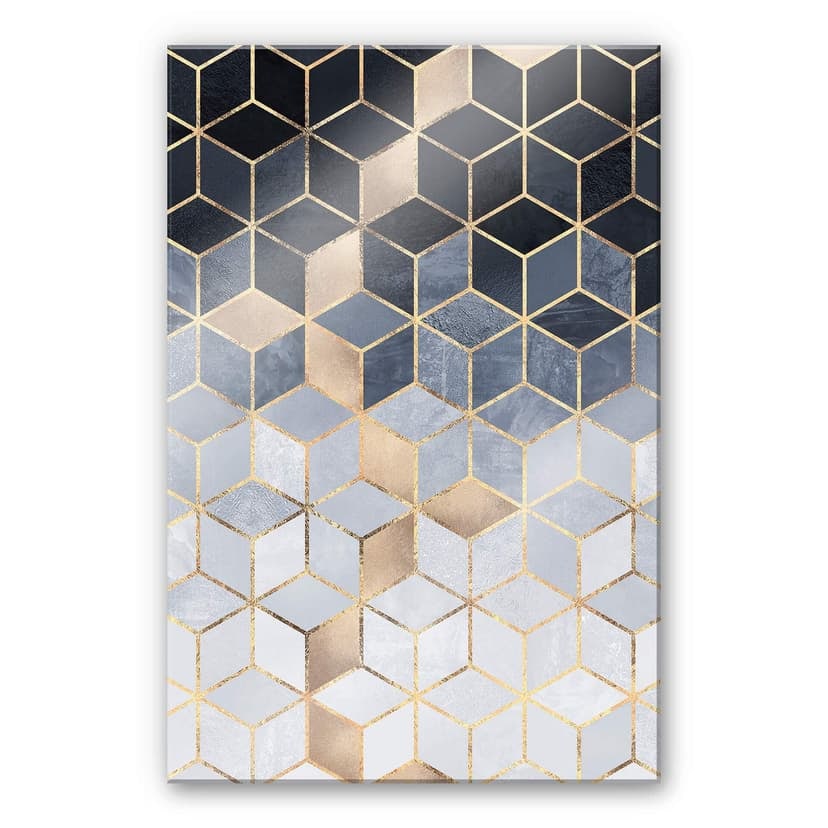 Stampa su vetro acrilico Fredriksson - Geometria blu