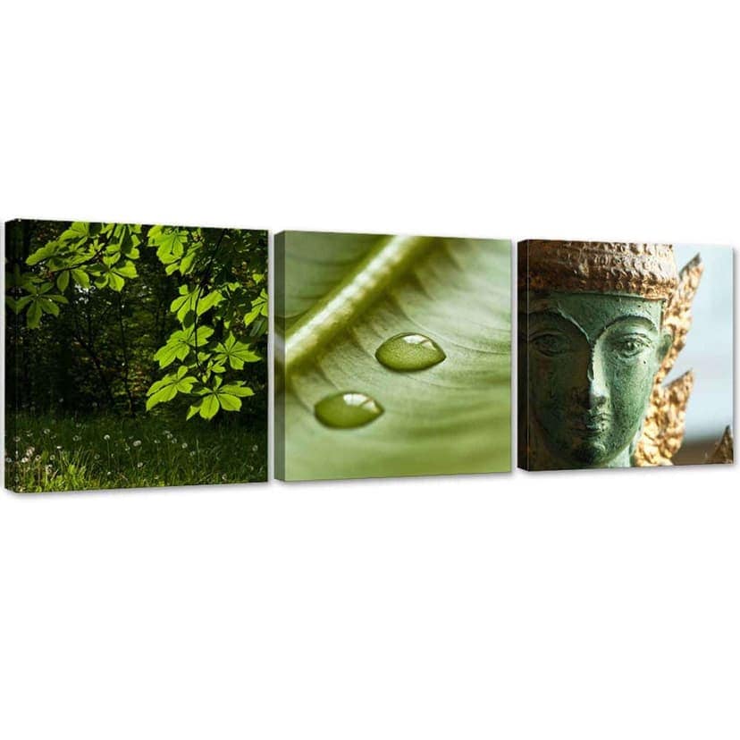 Stampa su tela 3 pezzi, natura di Buddha