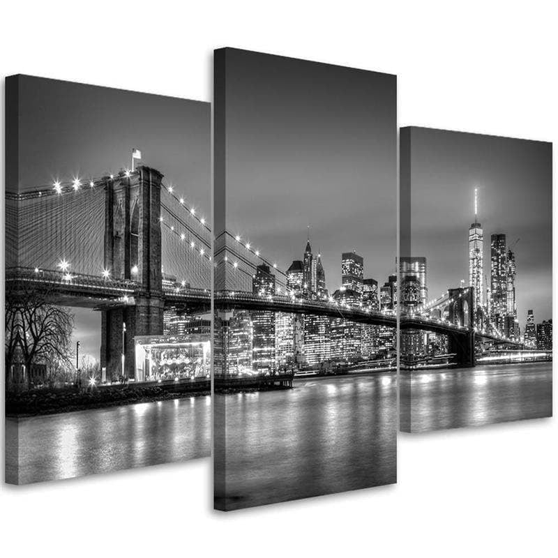 Stampa su tela 3 pezzi, Ponte di Brooklyn a New York City