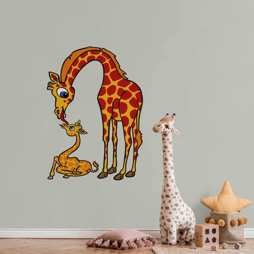 Adesivo murale - Giraffa con cucciolo