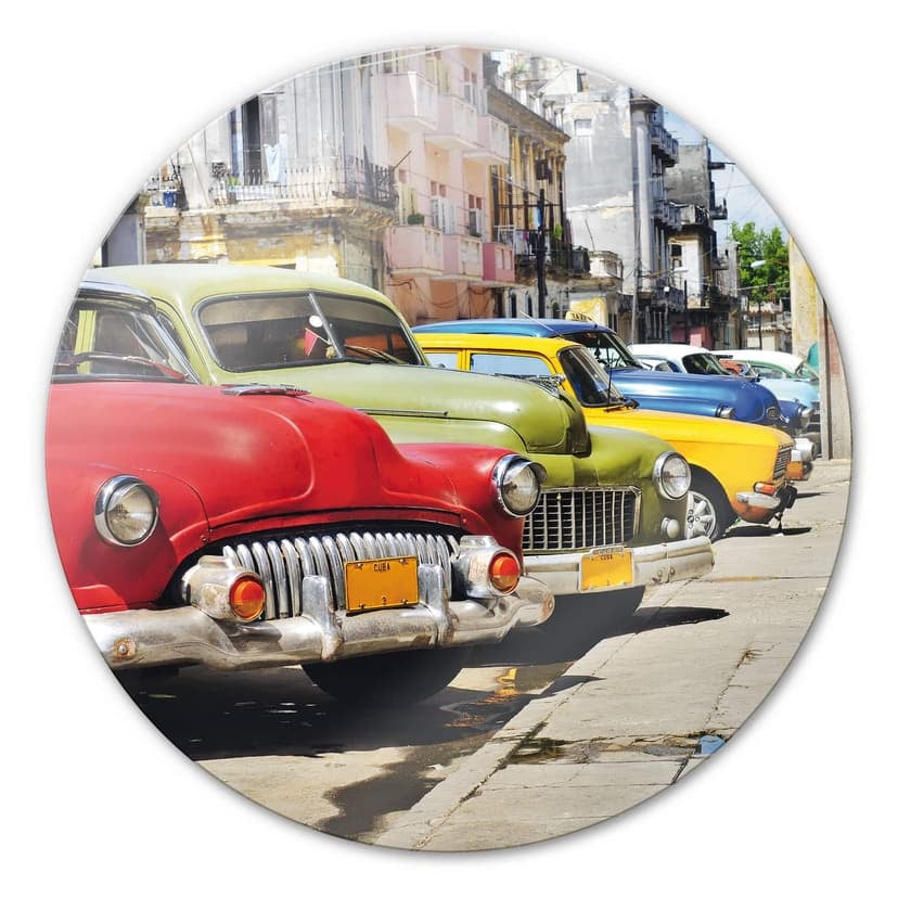 Automobili d'epoca a Cuba - tondo