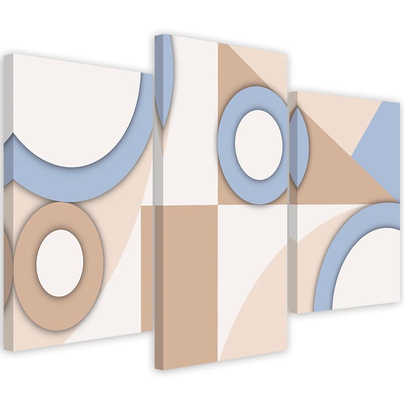 Stampa su tela in 3 parti, Forme astratte geometriche