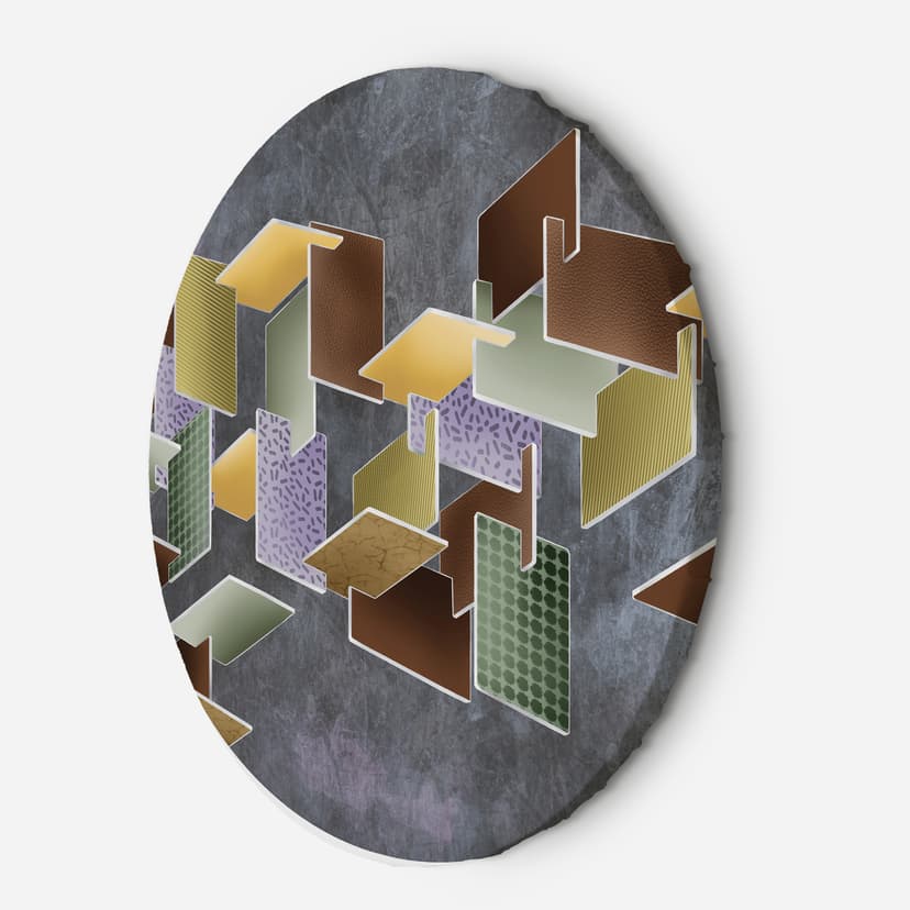 Immagine su tela rotonda Puzzle 3D