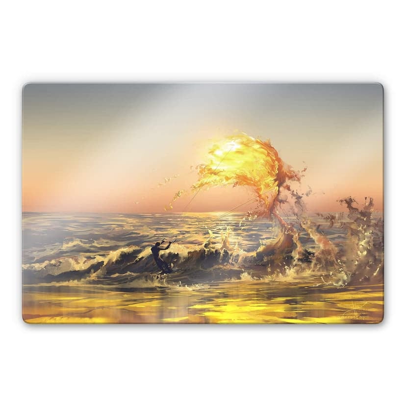 Glasbild aerroscape - Feuer Surfer