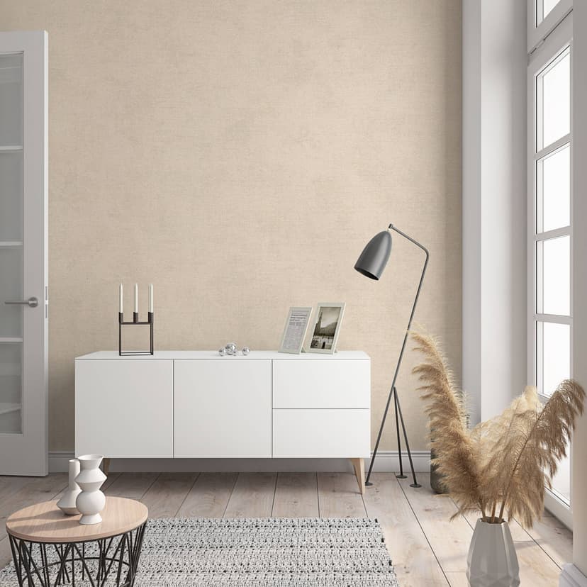 Carta da parati a tinta unita, rivestimento in tessuto non tessuto Sfumature beige