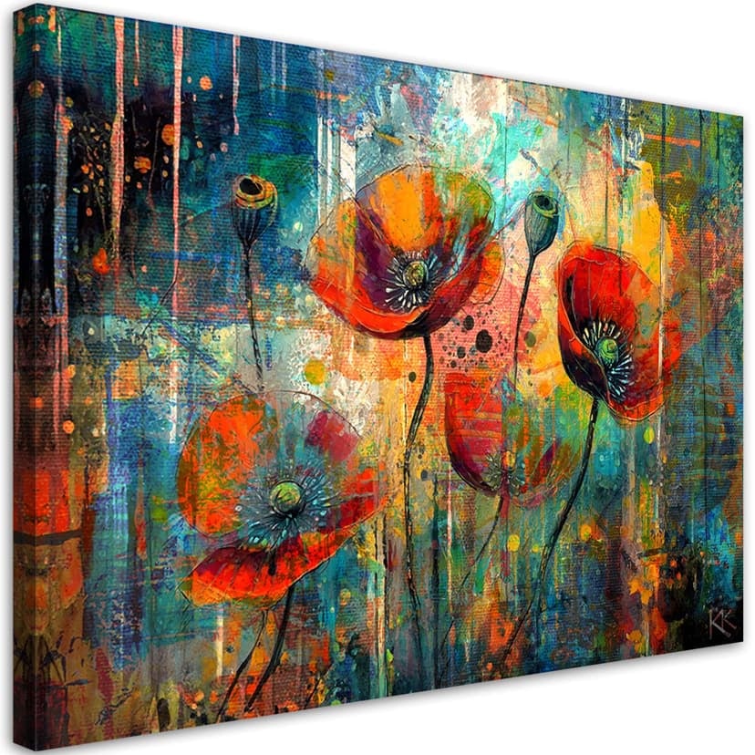 Quadro su tela, Papaveri astratti