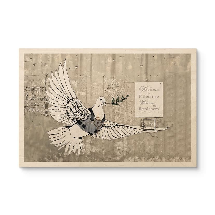 Stampa su legno Banksy - La colomba della pace