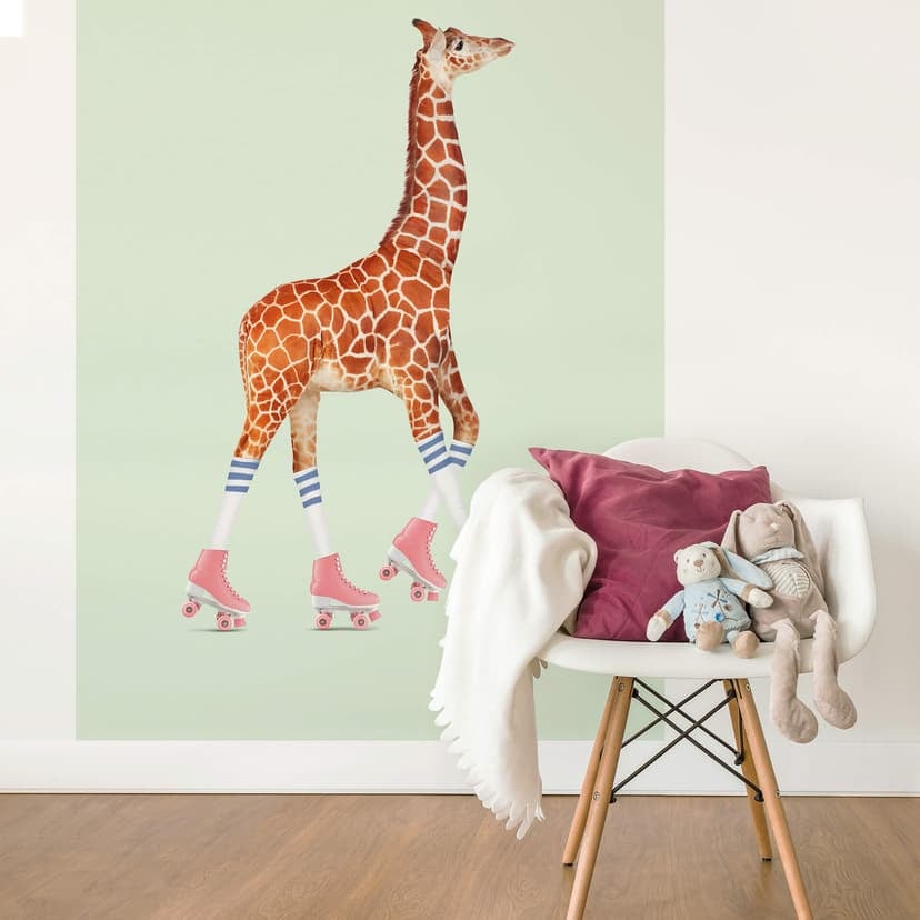 Fotomurale Loose – Rollerskating Giraffa