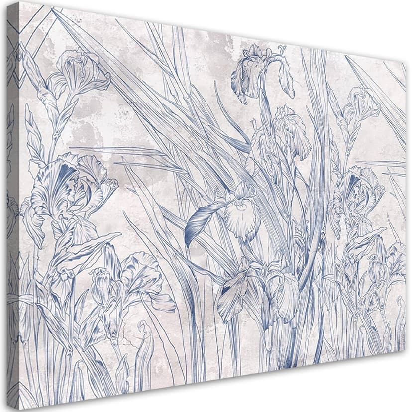 Stampe su tela, Fiori di Irys blu