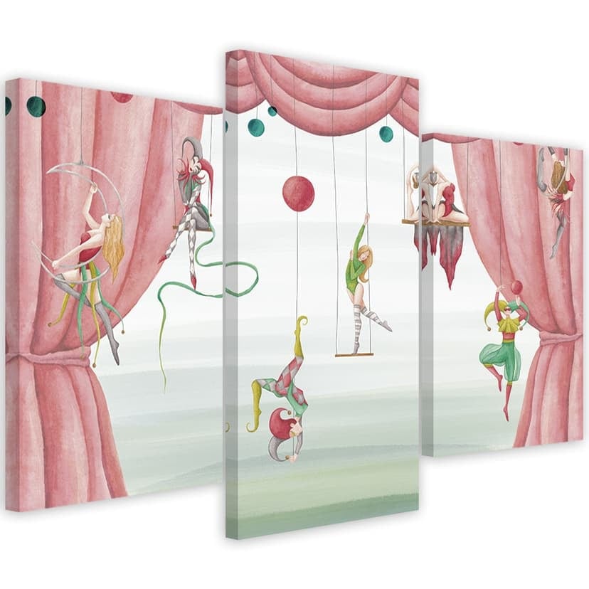 Stampa su tela in 3 pezzi, acrobata del circo