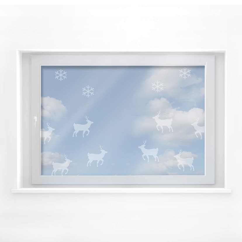 Decoro per finestra - Set di renne