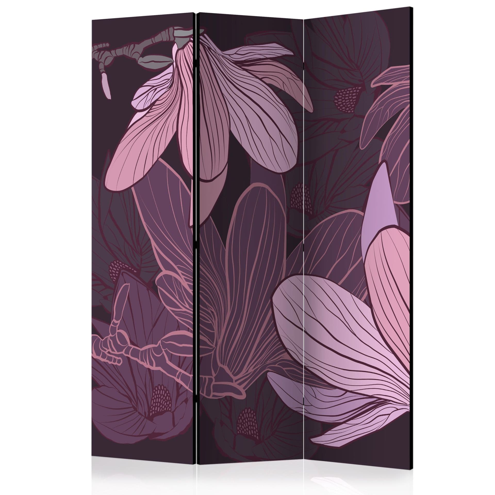 Divisorio per sala - Fiori da sogno, 3 pezzi