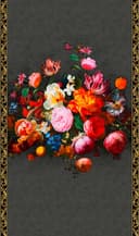 Fotomurale Floral Classic, Romantic opaco in nero 2,70 x 1,59 m