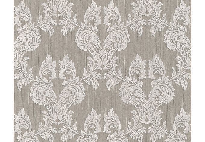 Architects Paper - carta da parati in tessuto serie "Tessuto" colore beige-grigio, grigio seta
