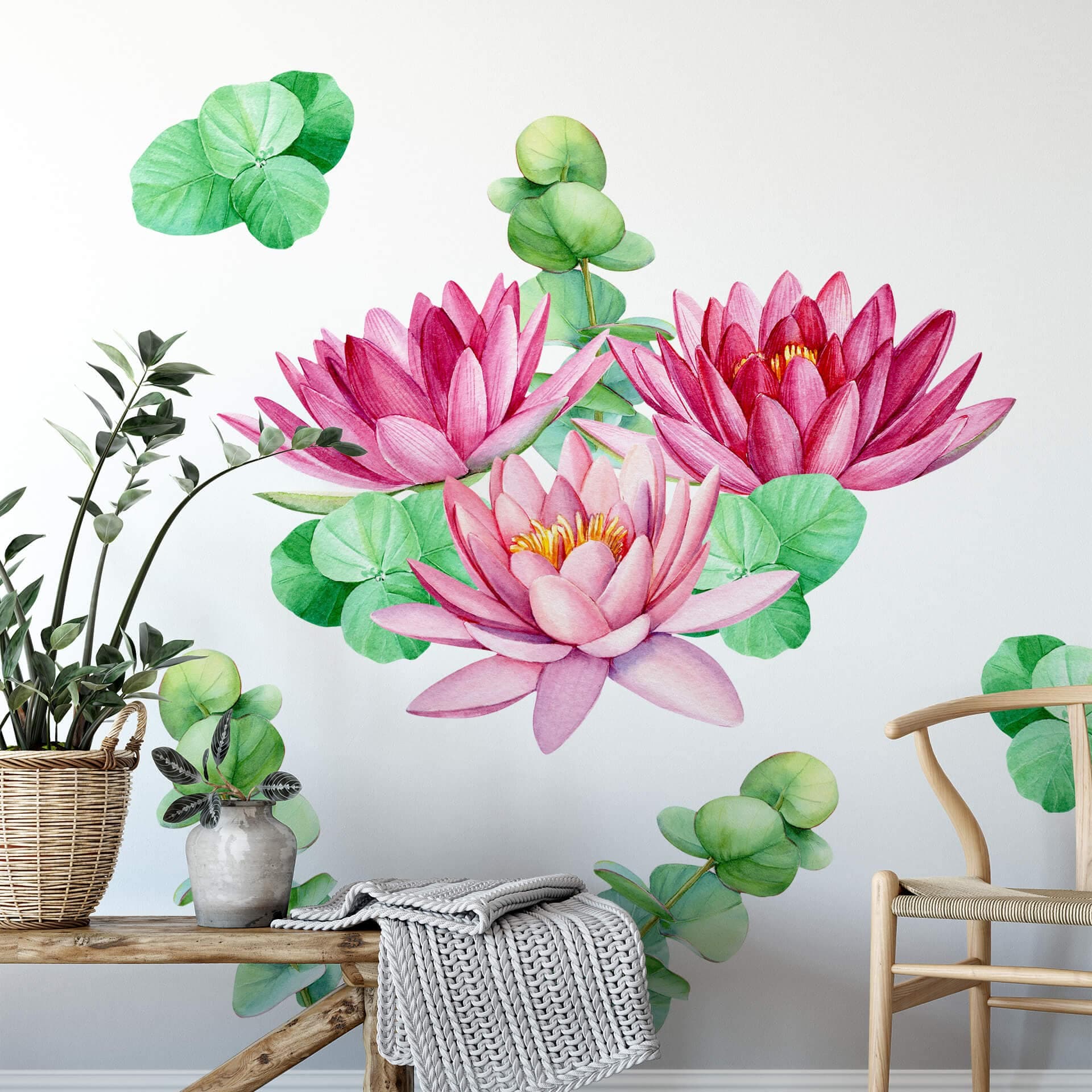 Adesivo murale XXL - Fiori di loto