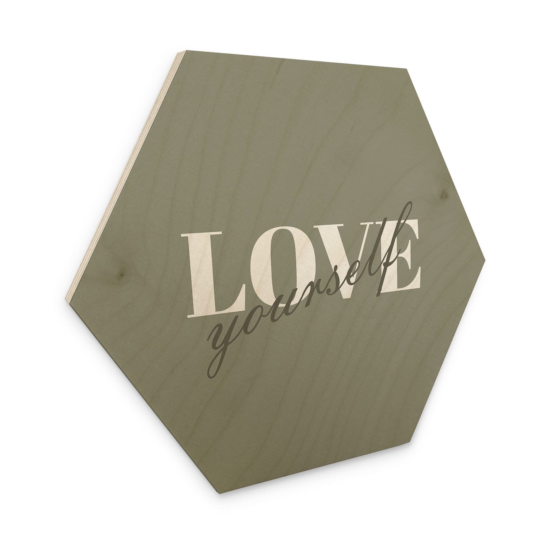 Esagono in legno Love yourself