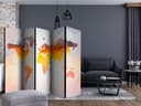 Divisorio - Mappamondo - Continenti coperti di ruggine , 5 pezzi - 225x172 cm