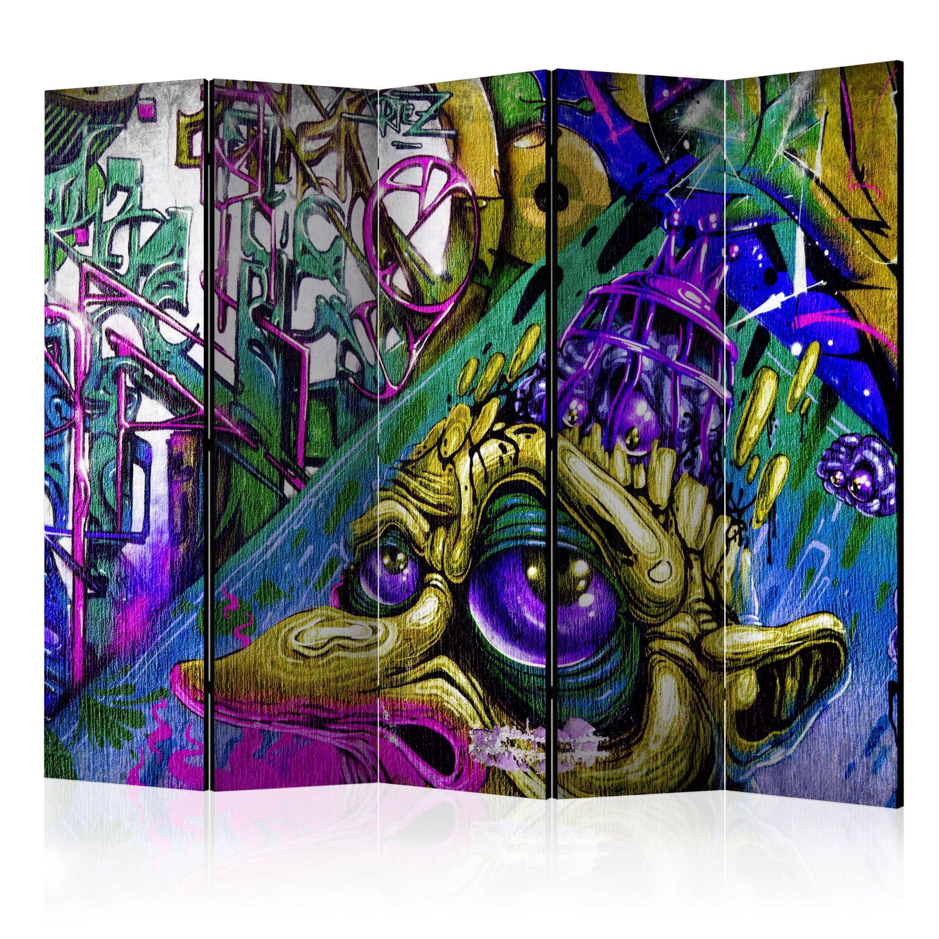 Schermo divisorio - Goblin city , 5 pezzi - 225x172 cm