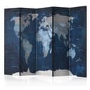 Divisorio per cameretta - Mappamondo - Mondo blu scuro, 5 pezzi - 225x172 cm