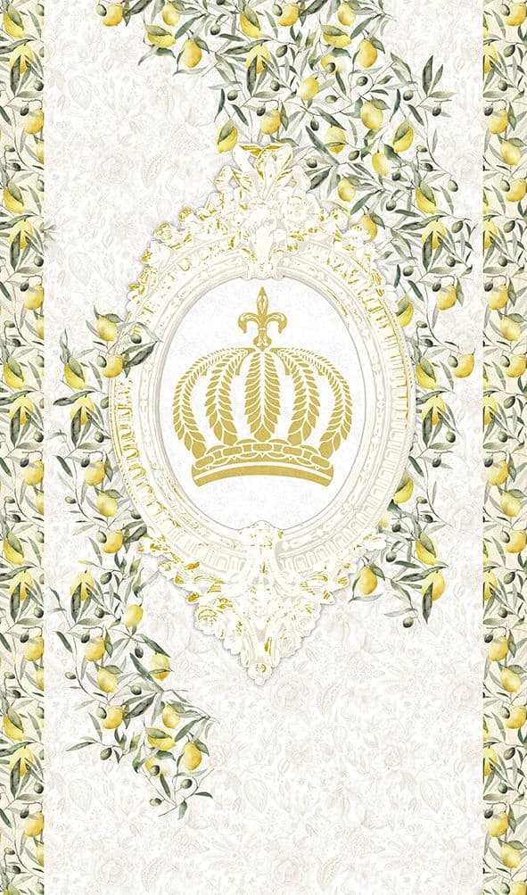 Fotomurale corona, limoni natura floreale opaco in bianco per il soggiorno 2,70 x 1,59m