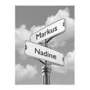 Poster con testo personalizzato - cartello stradale in bianco e nero