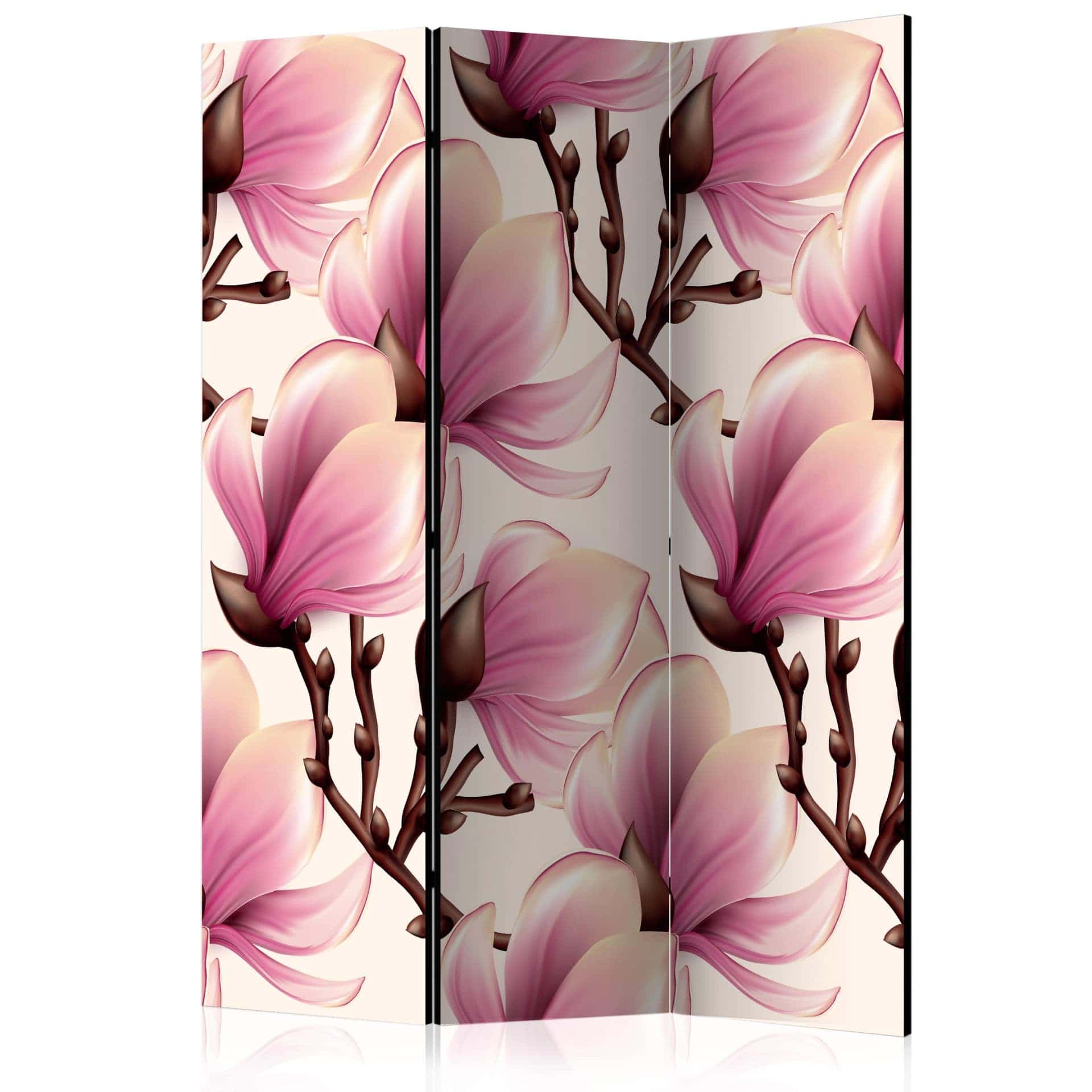 Divisorio per sala - Magnolie in fiore, 3 pezzi