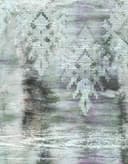Fotomurale Foresta nuvolosa luminosa in grigio con betulle e struttura astratta 3,4 x 2,65 m