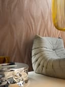 Carta da parati in tessuto non tessuto in look artistico a onde e beige, onda rossa