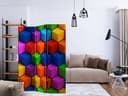 Schermo divisorio - Scatole geometriche colorate, 3 pezzi