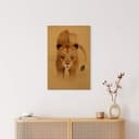Stampa su legno Leonessa - Braun