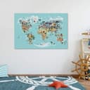Stampa su tela Braun - Mappamondo