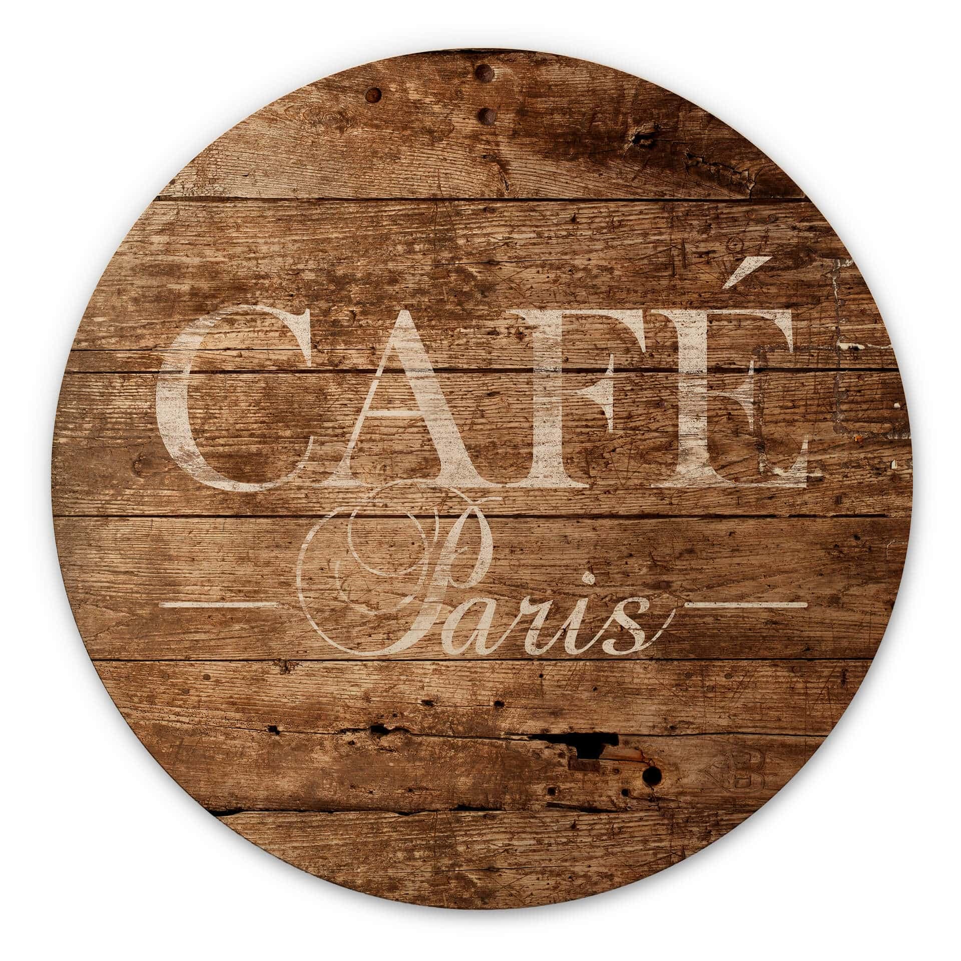 Stampa su legno Café Paris - tondo