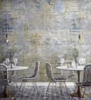 Fotomurale Texture murale astratta in grigio blu con accenti dorati in Used 2,7 x 2,12 m