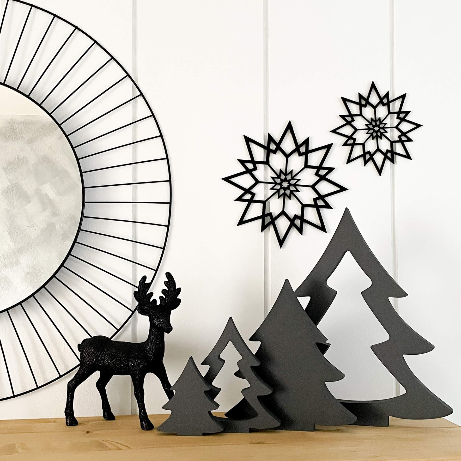 Decoro in MDF – Set di 4 abeti