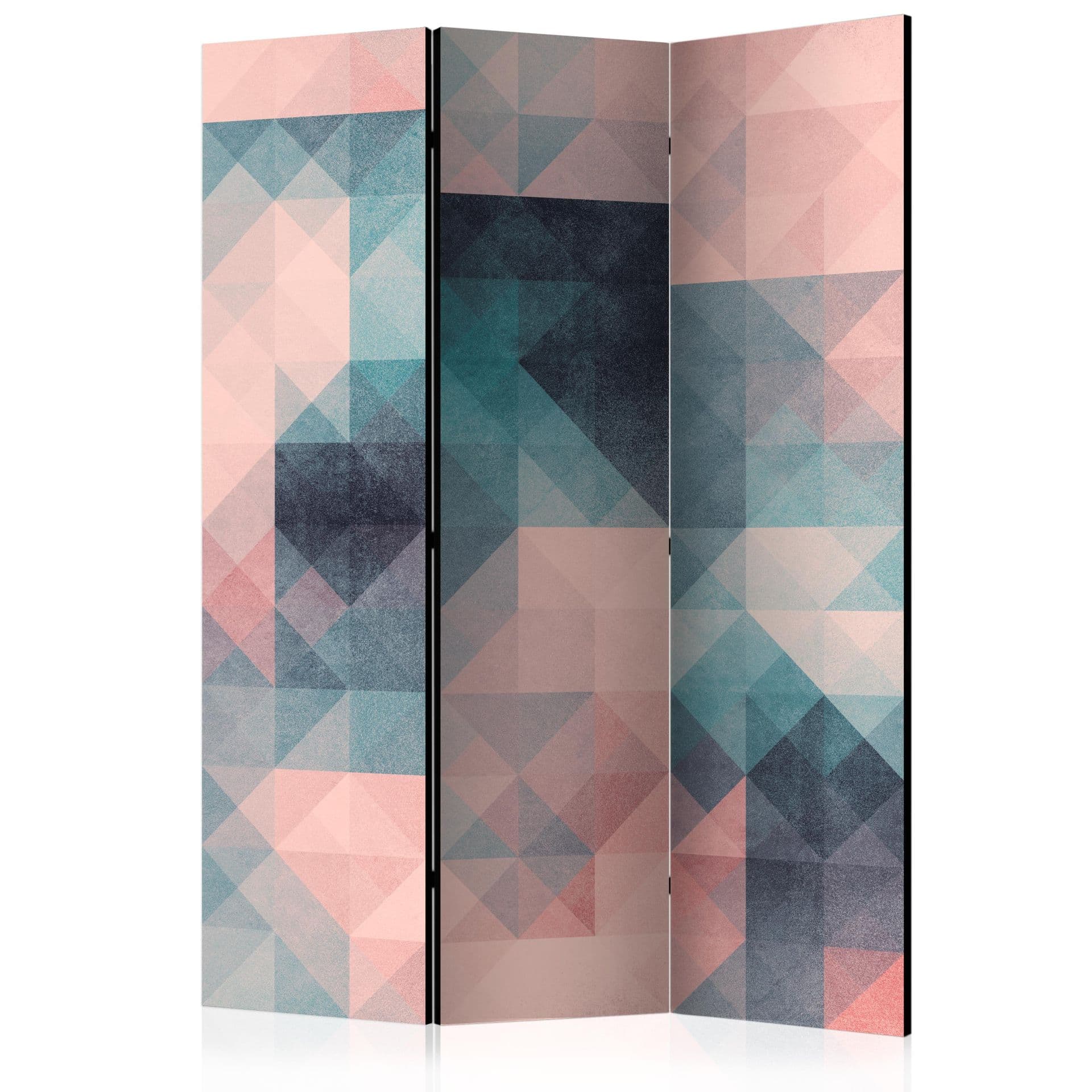 Divisorio per la stanza - Pixel Labyrinth (verde e rosa), 3 pezzi