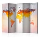 Divisorio - Mappamondo - Continenti coperti di ruggine , 5 pezzi - 225x172 cm
