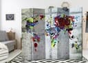 Divisorio per sala - Mappa del mondo - Graffiti del mondo, 5 pezzi - 225x172 cm