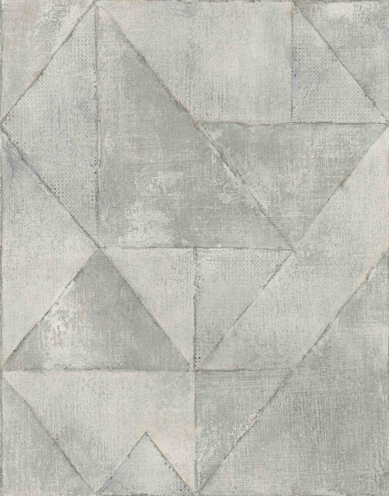 Fotomurale Carta da parati effetto cemento con superfici geometriche in grigio chiaro 2,7 x 2,12 m
