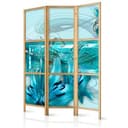 Parete divisoria giapponese - Gigli in blu chiaro, 3 pezzi