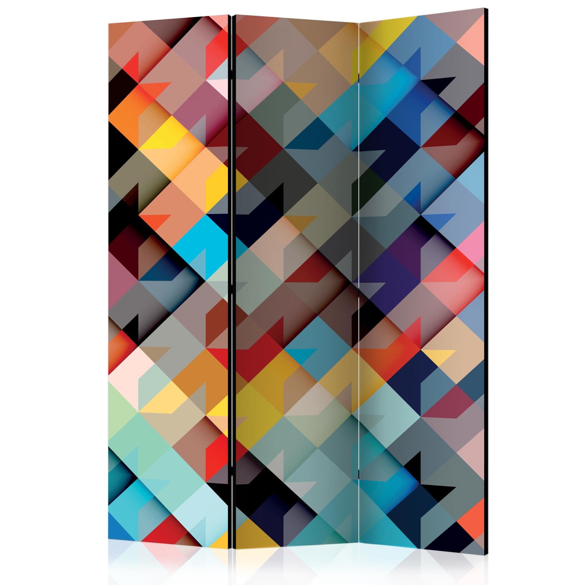 Schermo divisorio - Patchwork colorato, 3 pezzi