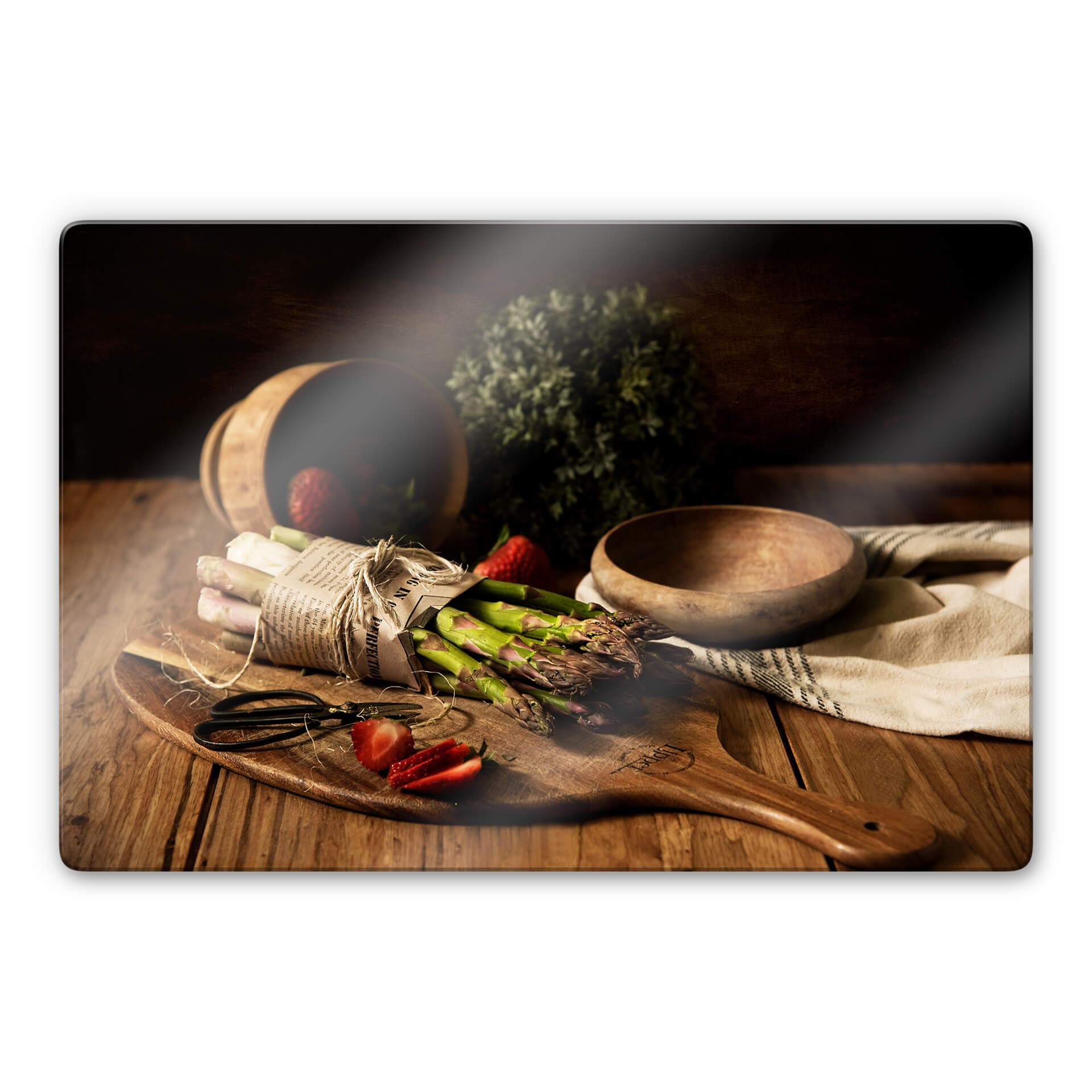 Glasbild Frischer Spargel