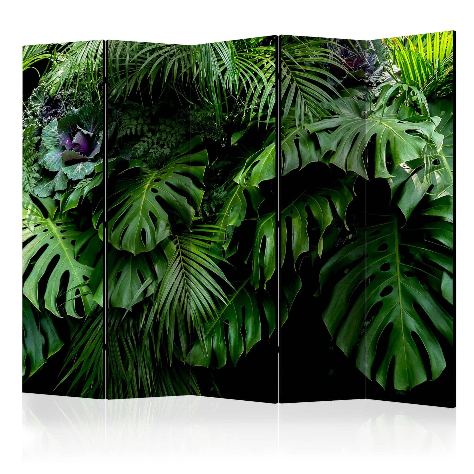 Schermo divisorio - Foresta pluviale, 5 pezzi - 225x172 cm