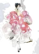 Fotomurale donna, designer di cotte d'arte in colori vivaci 2,70 x 1,98m