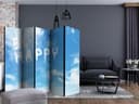 Schermo divisorio - Be happy , 5 pezzi - 225x172 cm