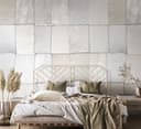 Fotomurale Patchwork look carta in bianco e beige con texture fine 3,4 x 3,18 m