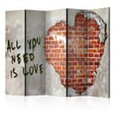 Divisorio - L'amore è tutto ciò di cui hai bisogno , 5 pezzi - 225x172 cm