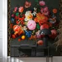 Fotomurale Floral Classic, Romantic opaco in nero 2,70 x 1,59 m