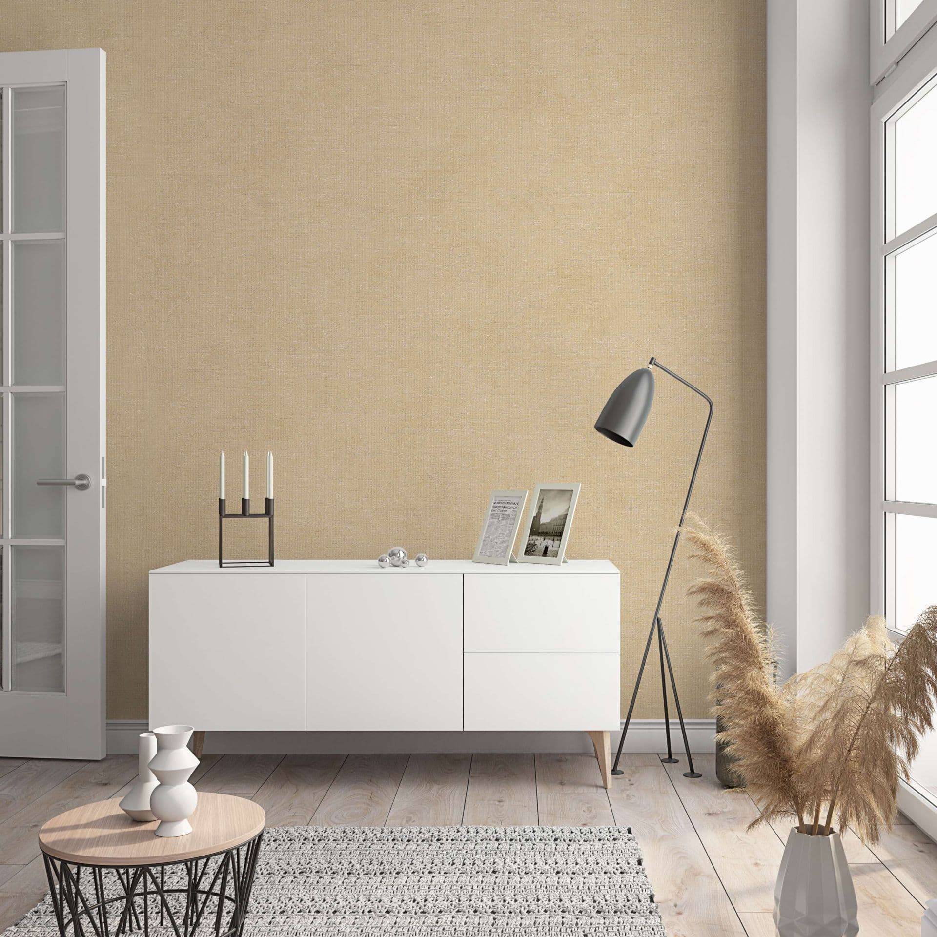 Carta da parati a tinta unita, rivestimento murale in tessuto non tessuto Sfumature beige